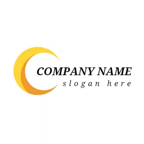 Abstract Logo Yellow Crescent Moon logo design