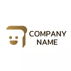 Bakery Logo Yellow Cute Face Bread logo design