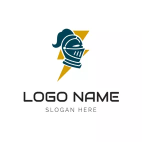 Spartan Logo Yellow Flash and Green Spartan logo design