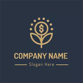 Dollar Logo Yellow Flower and Dollar Sign logo design