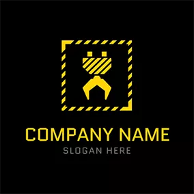 Construction Logo Yellow Frame and Crane logo design