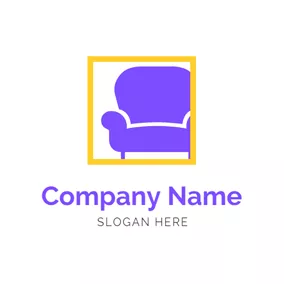 Logótipo Moderno Yellow Frame and Modern Sofa logo design