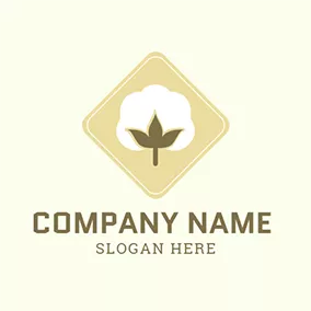 Cotton Logo Yellow Frame and White Cotton logo design