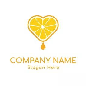 Food & Drink Logo Yellow Heart and Orange logo design