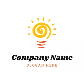 Light Bulb Logo Yellow Lamp Bulb Icon logo design