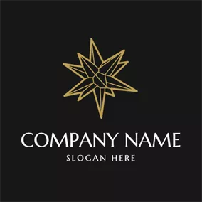 Crystal Logo Yellow Line and 3D Crystal logo design