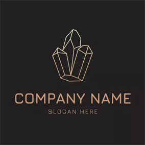 Crystal Logo Yellow Line and Abstract Crystal logo design