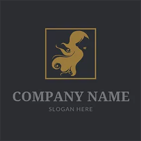 Hair Logo Yellow Long Hair Mode logo design