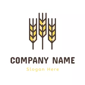 Agriculture Logo Yellow Mature Wheat logo design