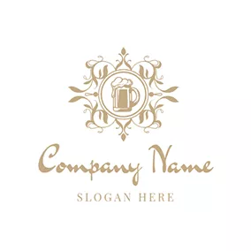 Brewery Logo Yellow Mirror and Cup logo design