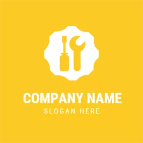 Construction Logo Yellow Oil and Spanner logo design