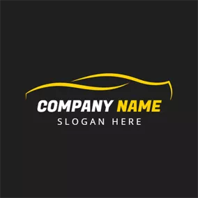 Transportation Logo Yellow Outlined Car logo design