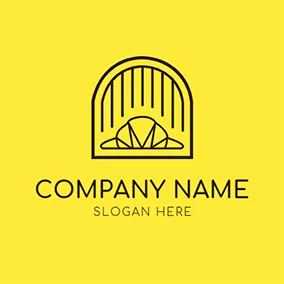 Bread Logo Yellow Oven and Bread logo design