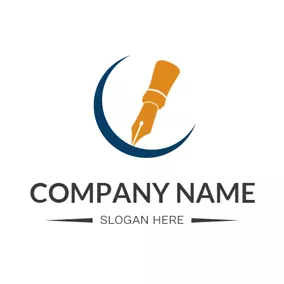 Work Logo Yellow Pen and Hard Work logo design