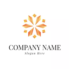 Logo En Diamant Yellow Polaris Shape Floral Diamond logo design