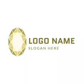 Stone Logo Yellow Precious Stone Icon logo design