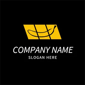 Banana Logo Yellow Rectangle and Banana logo design