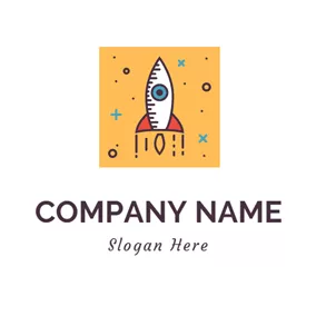 Toys Logo Yellow Square and Toy Rocket logo design