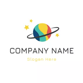 Toys Logo Yellow Star and Colorful Toy Ball logo design