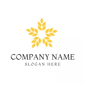Agriculture Logo Yellow Star and Paddy logo design
