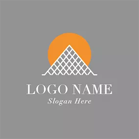 Travel & Hotel Logo Yellow Sun and Abstract Triumphal logo design