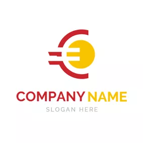 Finance & Insurance Logo Yellow Sun and Euro Symbol logo design