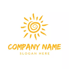 Sunshine Logos Yellow Sun and Good Morning Illustration logo design