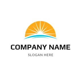 Ray Logo Yellow Sun and White Ray logo design