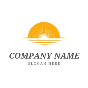 Ray Logo Yellow Sunset and White Laser logo design