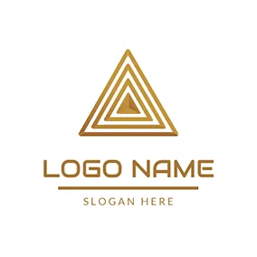 Pyramid Logo Yellow Surrounded Triangle Pyramid logo design