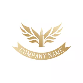 Bullet Logo Yellow Wing and Bullet logo design