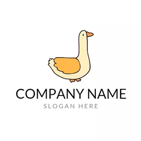 鴨Logo Yellow Wing and Duck logo design